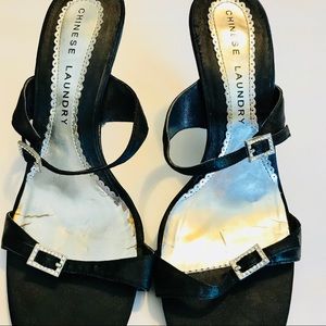 Chinese Laundry Shoes - Chinese Laundry strappy black rhinestone sandals Chinese Laundry Shoes - Chinese Laundry strappy black rhinestone sandals